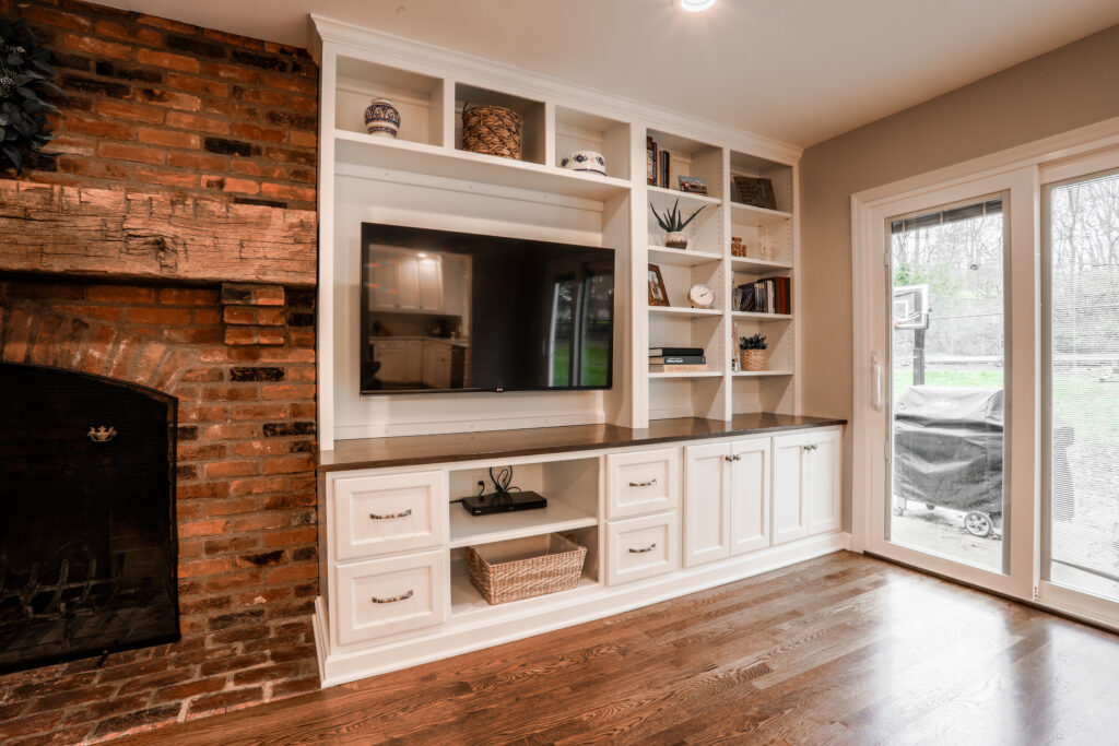 white oak living room cabinets