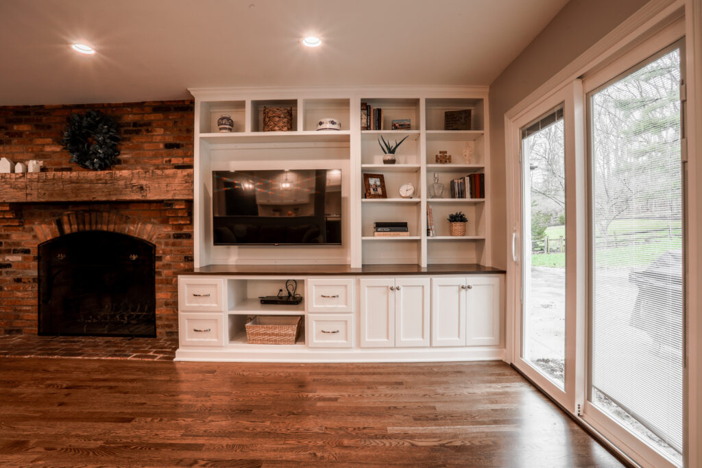 beautiful living room set with our amazing sturdy custom cabinets