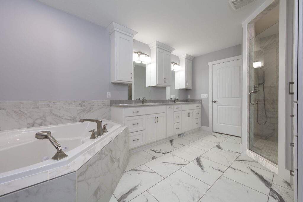 Beautiful white cabinets in Pittsburgh Bathroom