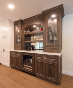 elegant white with maple cabinets made by our Lakeside team